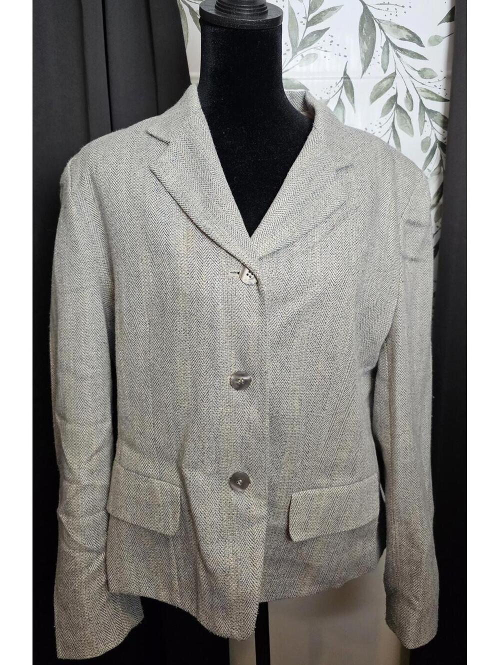Pendleton Jacket Grey Womens Size 14 Tweed Blazer